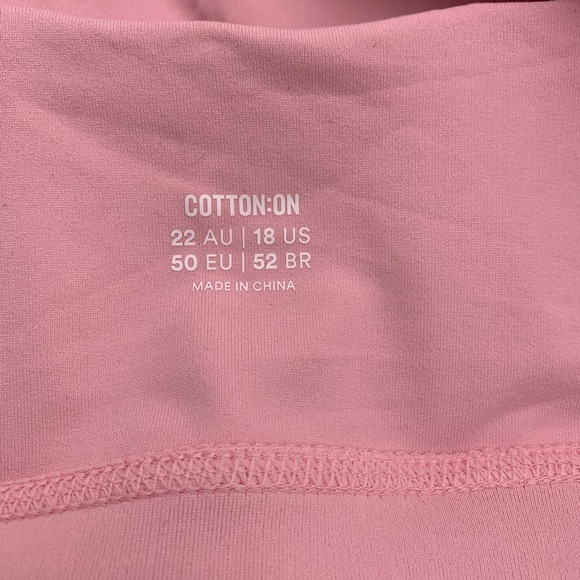 Cotton:On Curve Strappy Sports Crop Bra Bralette Lollipop Pink Women 16/18 NWT - Picture 3 of 10